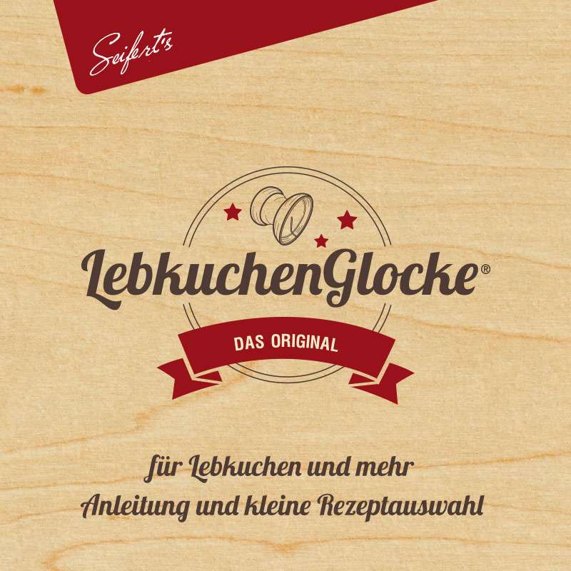 Logo LebkuchenGlocke auf texturiertem Holz-Hintergrund