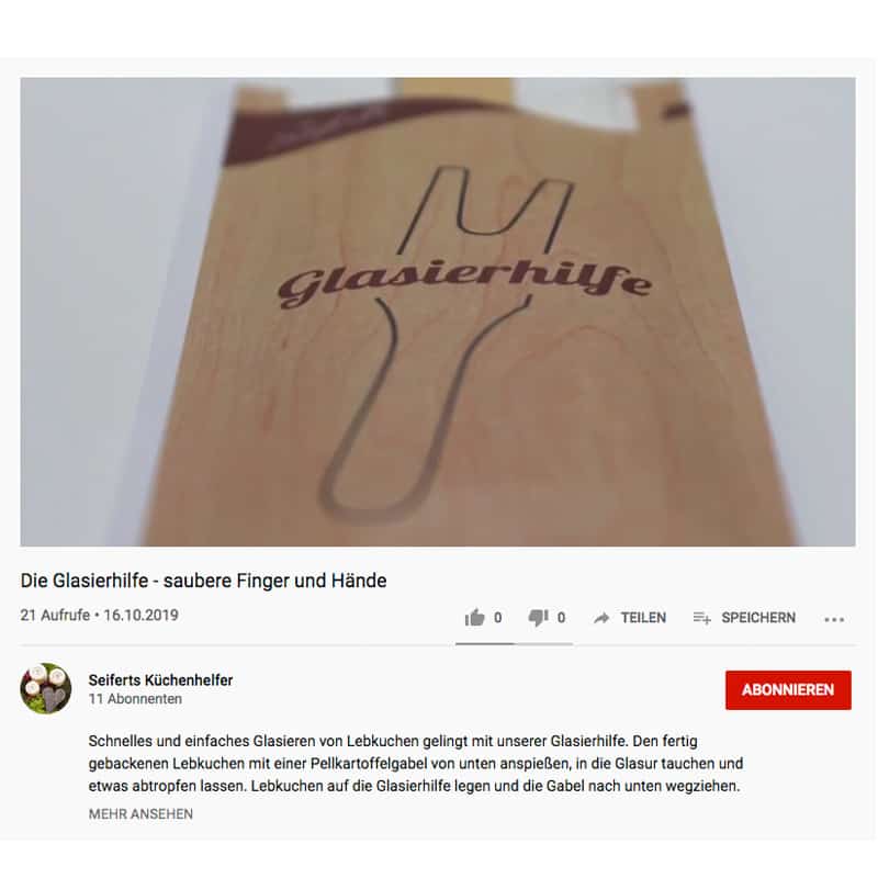 Screenshot "Die Glaserhilfe" - YouTube Video
